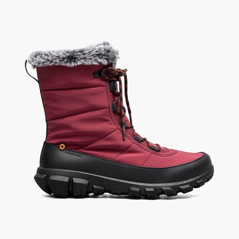 [8]BOGS Women's Cedar Red Quilt Winter Lace Boots